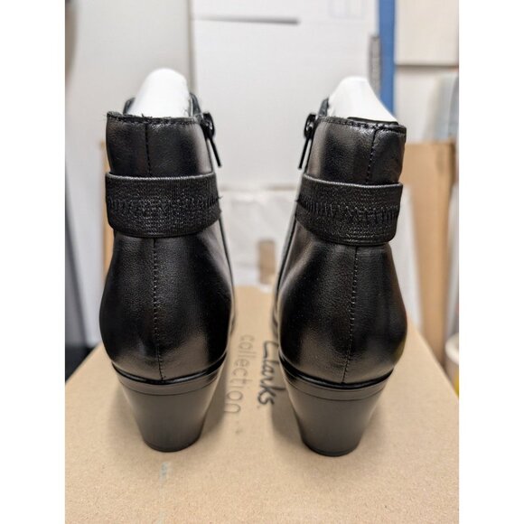 Clarks Women's Boots Emily 2 Belle Leather Black Leather Bootie Size 5.5 M - Picture 4 of 9